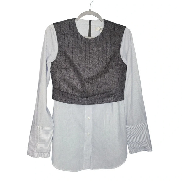 Sea New York Colorblock Pattern Crew Neck Top Size 0 - Picture 1 of 10